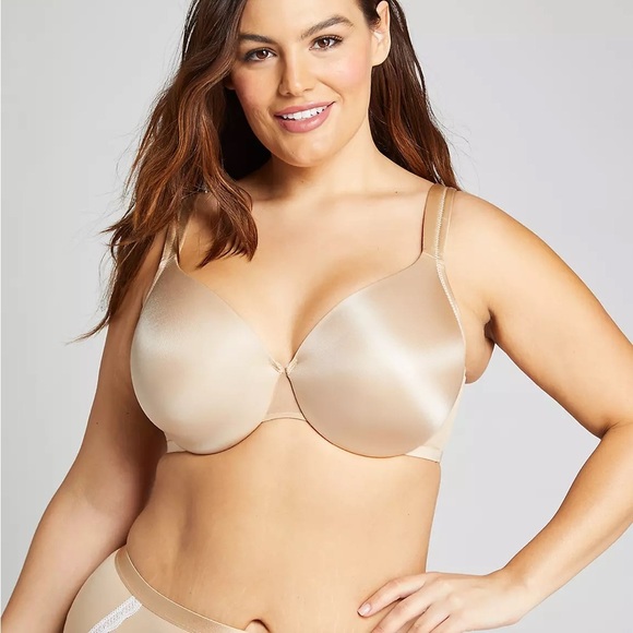 Cacique NEW Smooth Lightly Lined Full Coverage Bra Color Cafe Nude Sz 52DDD - Picture 1 of 6